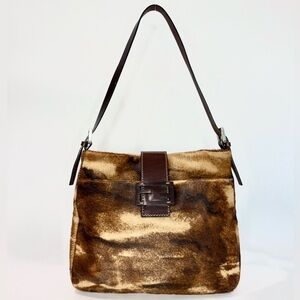 ✨SOLD✨ Vintage Fendi Animal Printed Calf Hair Baguette Tote